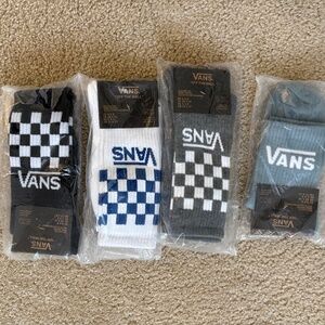 Vans 4 Pairs High-Cut Cotton Socks – Iconic Unisex, Women & Men, Size 6.5-9
